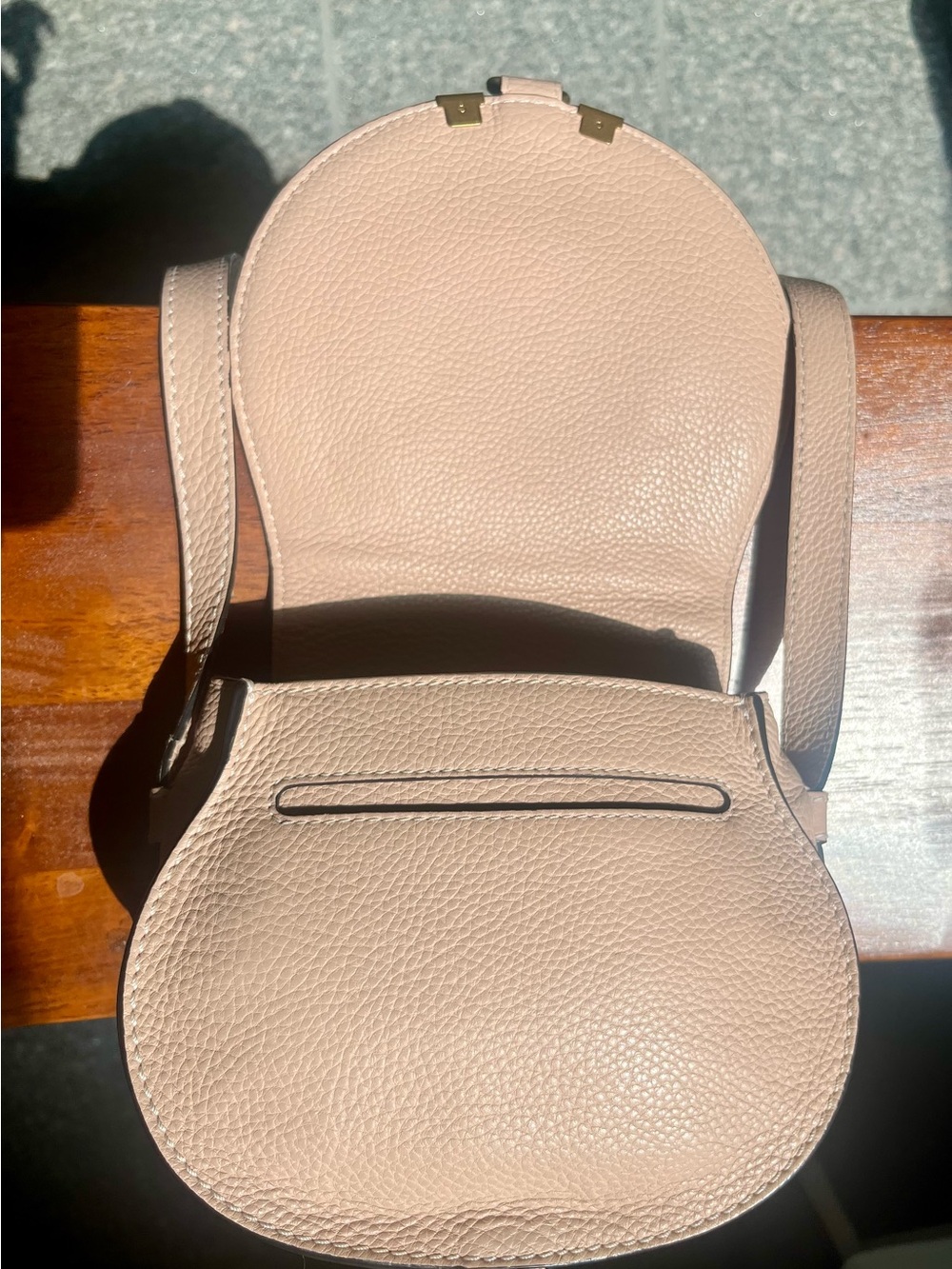 Chloe Marcie Small Pebbled Leather Crossbody in Dusty Pink with dust bag - Picture 9 of 11
